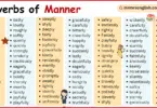 List of Adverbs of Manner in English | 500 Adverbs of Manner