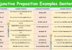 100 Conjunctive Preposition Examples Sentences in English