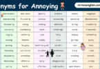 100 Synonyms for Annoying in English with their Pictures