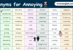 100 Synonyms for Annoying in English with their Pictures