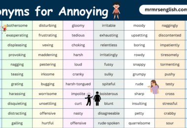 100 Synonyms for Annoying in English with their Pictures