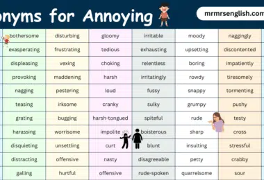 100 Synonyms for Annoying in English with their Pictures