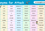 100 Synonyms for Attack in English with their Pictures