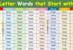 5 Letter Words that Start with F in English with Pictures
