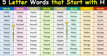 5 Letter Words that Start with H in English with Pictures
