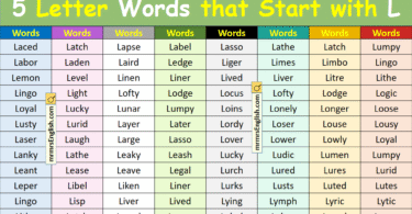 5 Letter Words that Start with L in English with Pictures