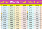 5 Letter Words that Start with P in English with Pictures