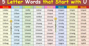 5 Letter Words that Start with U in English with Pictures