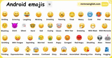 Android Emojis Names with Meanings In English and Pictures