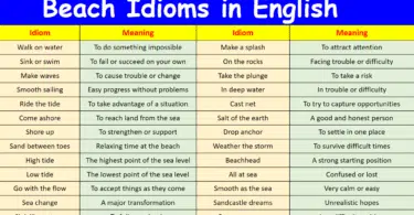 Beach Idioms in English with their meanings and Pictures
