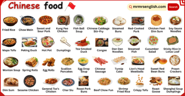 Chinese Food Names in English with Their Pictures