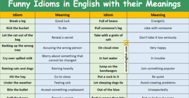 Funny Idioms in English with their Meanings and Pictures