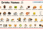 Hot Drinks Names in English with Their Pictures