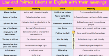 Law and Politics Idioms in English with their meanings and Pictures