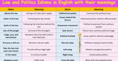 Law and Politics Idioms in English with their meanings and Pictures