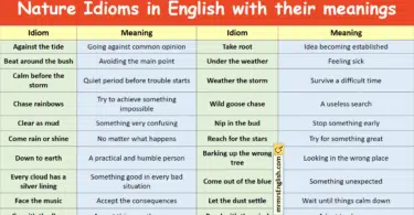Nature Idioms in English with their meanings and Pictures