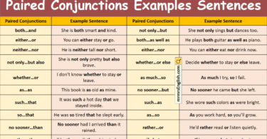 Paired Conjunctions Examples Sentences in English with Pictures