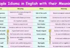 People Idioms in English with their Meanings and Pictures