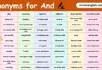 Synonyms for And in English with their Pictures