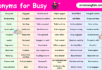 Synonyms for Busy in English with their Pictures