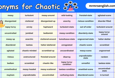 Synonyms for Chaotic in English with their Pictures