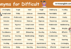 Synonyms for Difficult in English with their Pictures
