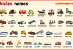 Transportation Vehicles Names in English with their Pictures