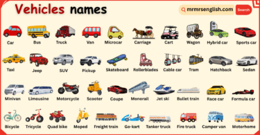 Transportation Vehicles Names in English with their Pictures