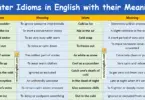 Winter Idioms in English with their Meanings and Pictures