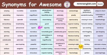 100 Synonyms for Awesome in English with their Pictures