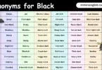 100 Synonyms for Black in English with their Pictures