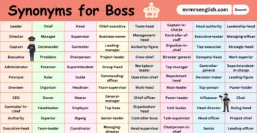 100 Synonyms for Boss in English with their Pictures