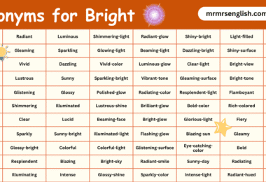 100 Synonyms for Bright in English with their Pictures