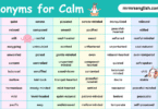 100 Synonyms for Calm in English with their Pictures