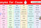 100 Synonyms for Cause in English with their Pictures