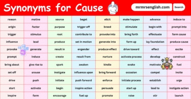 100 Synonyms for Cause in English with their Pictures