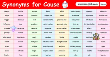 100 Synonyms for Cause in English with their Pictures