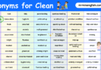 100 Synonyms for Clean in English with their Pictures