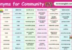 100 Synonyms for Community in English with their Pictures