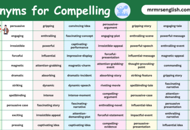 100 Synonyms for Compelling in English with their Pictures