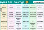100 Synonyms for Courage English with their Pictures