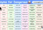 100 Synonyms for Dangerous in English with their Pictures