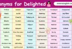 100 Synonyms for Delighted in English with their Pictures