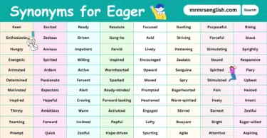 100 Synonyms for Eager in English with their Pictures