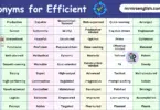 100 Synonyms for Efficient in English with their Pictures