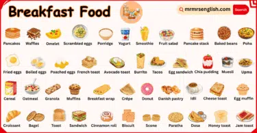 Breakfast Food Names in English with Their Pictures