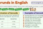Gerunds in English with definition and Example Sentences