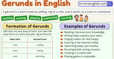 Gerunds in English with definition and Example Sentences