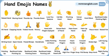 Hand Emojis Names in English with their Pictures