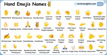 Hand Emojis Names in English with their Pictures